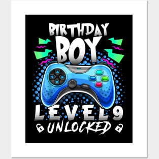 Level 9 Unlocked Video Game 9th Birthday Gamer Posters and Art